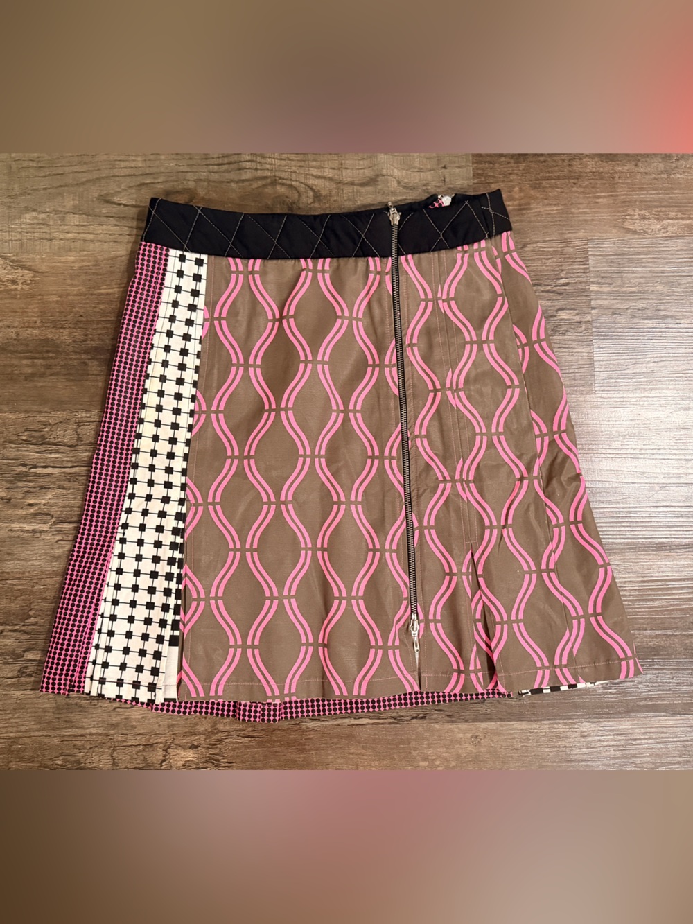 Custo Barcelona Pink & Brown Patterned Mini Skirt